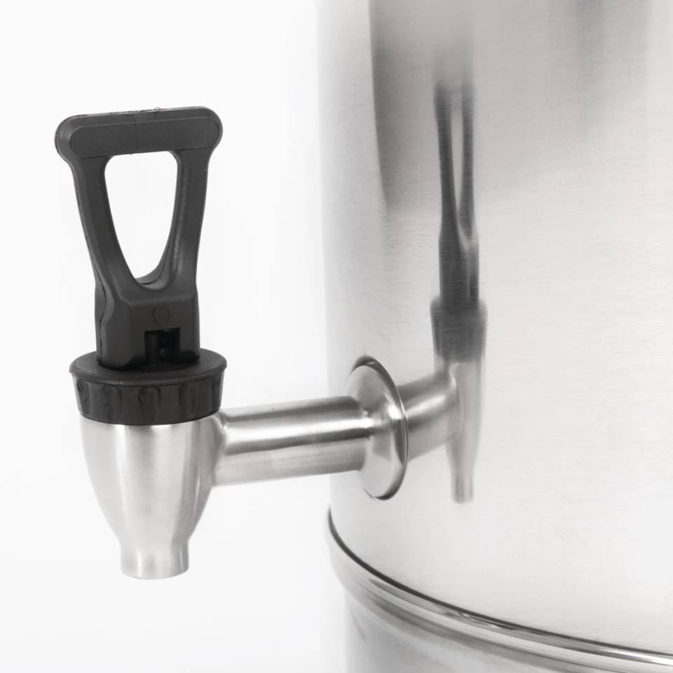Stainless steel beverage dispenser with a tap