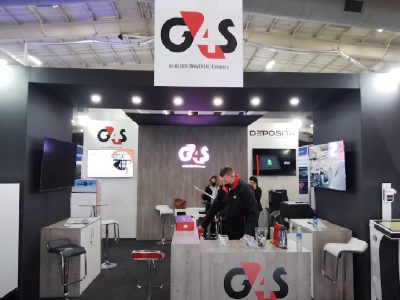 Setup of an event technology booth by Afriten Technologies