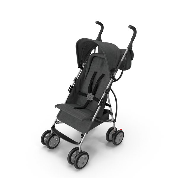 Compact baby stroller in grey color.