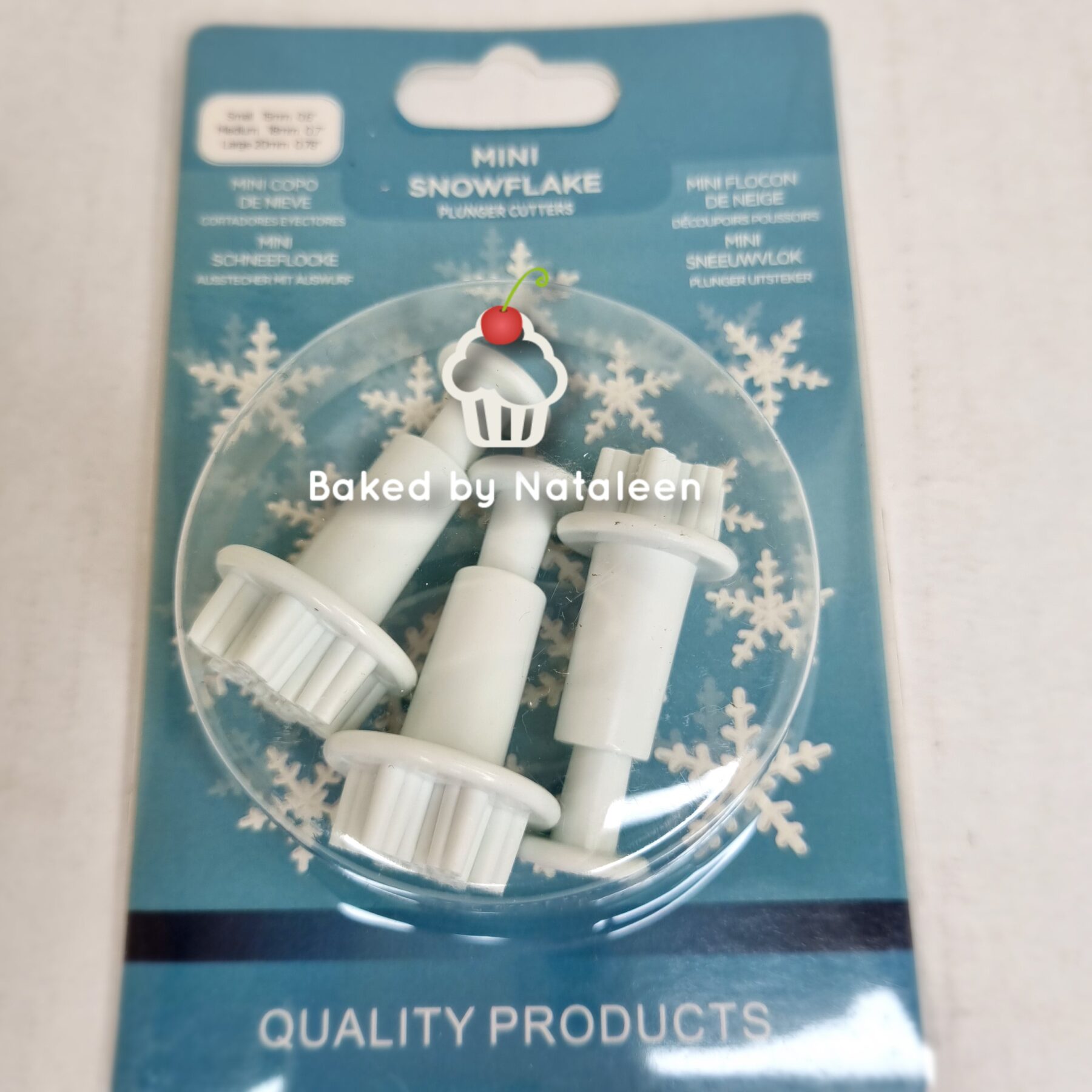 Pack of mini snowflake plunger cutters by Baked by Nataleen