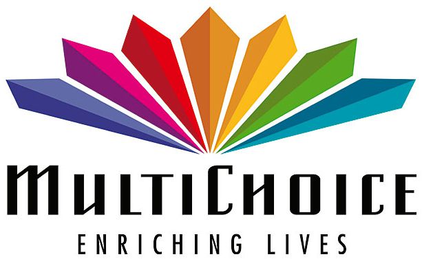 MultiChoice logo with colorful graphic elements.