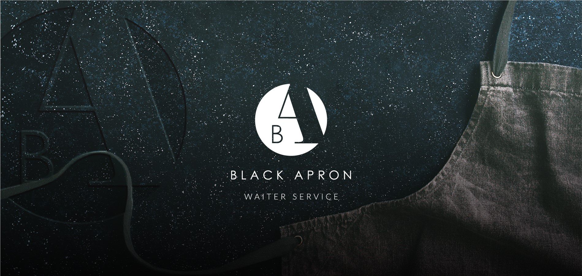 Black Apron Waiter Service logo on a dark background