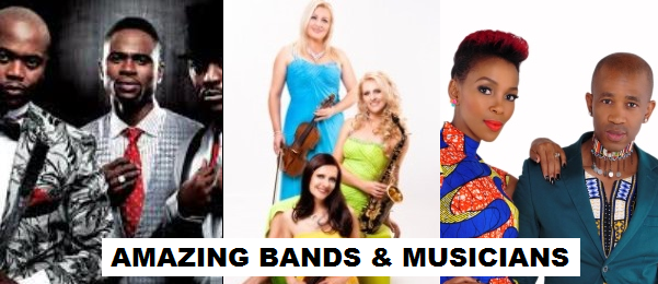 Collage of various live bands and musicians.