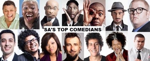 Collage of South African comedians
