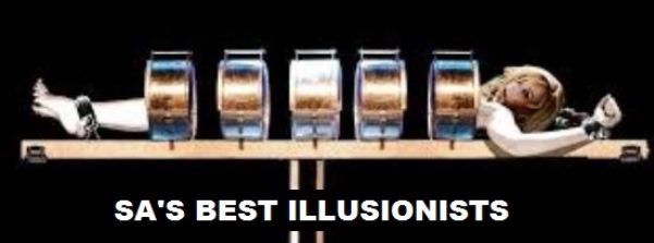 Illusionist performance featuring a chained escape act.