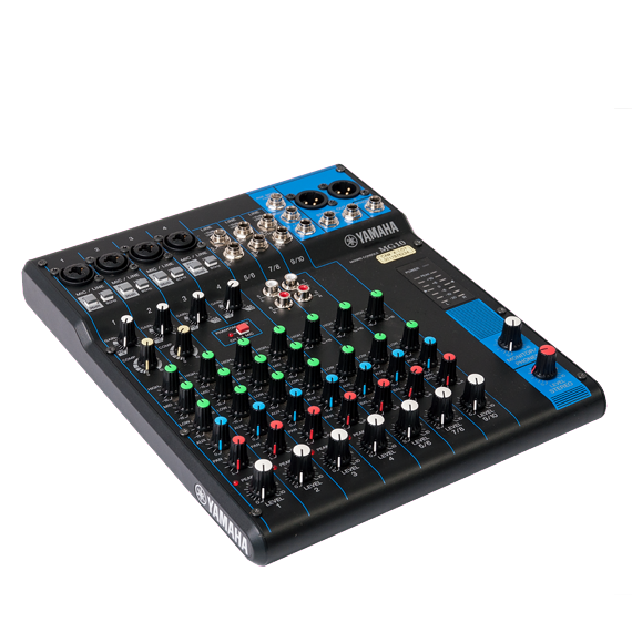 Yamaha sound mixer with various controls and inputs