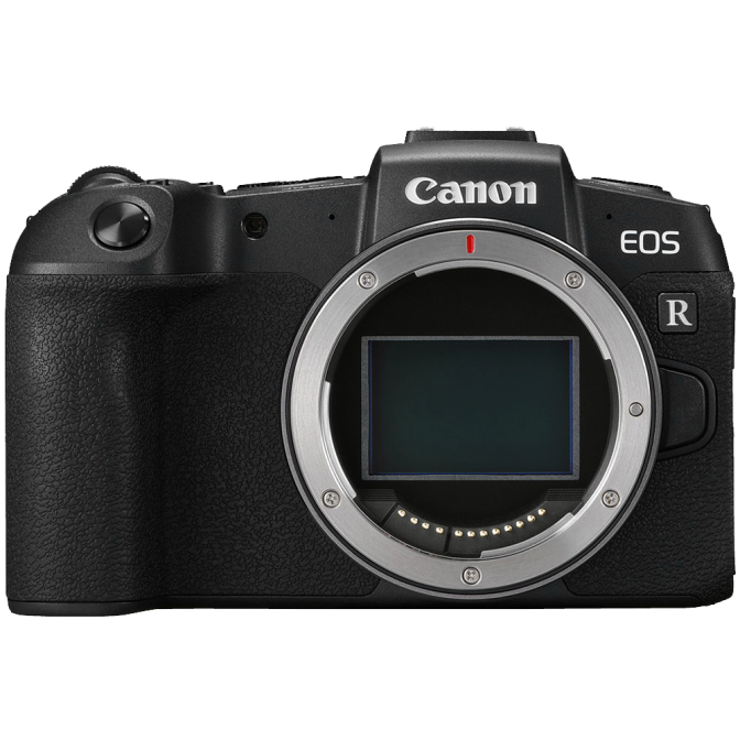Front view of a Canon EOS R camera body
