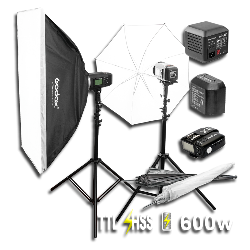 600w professional lighting kit with softboxes and stands