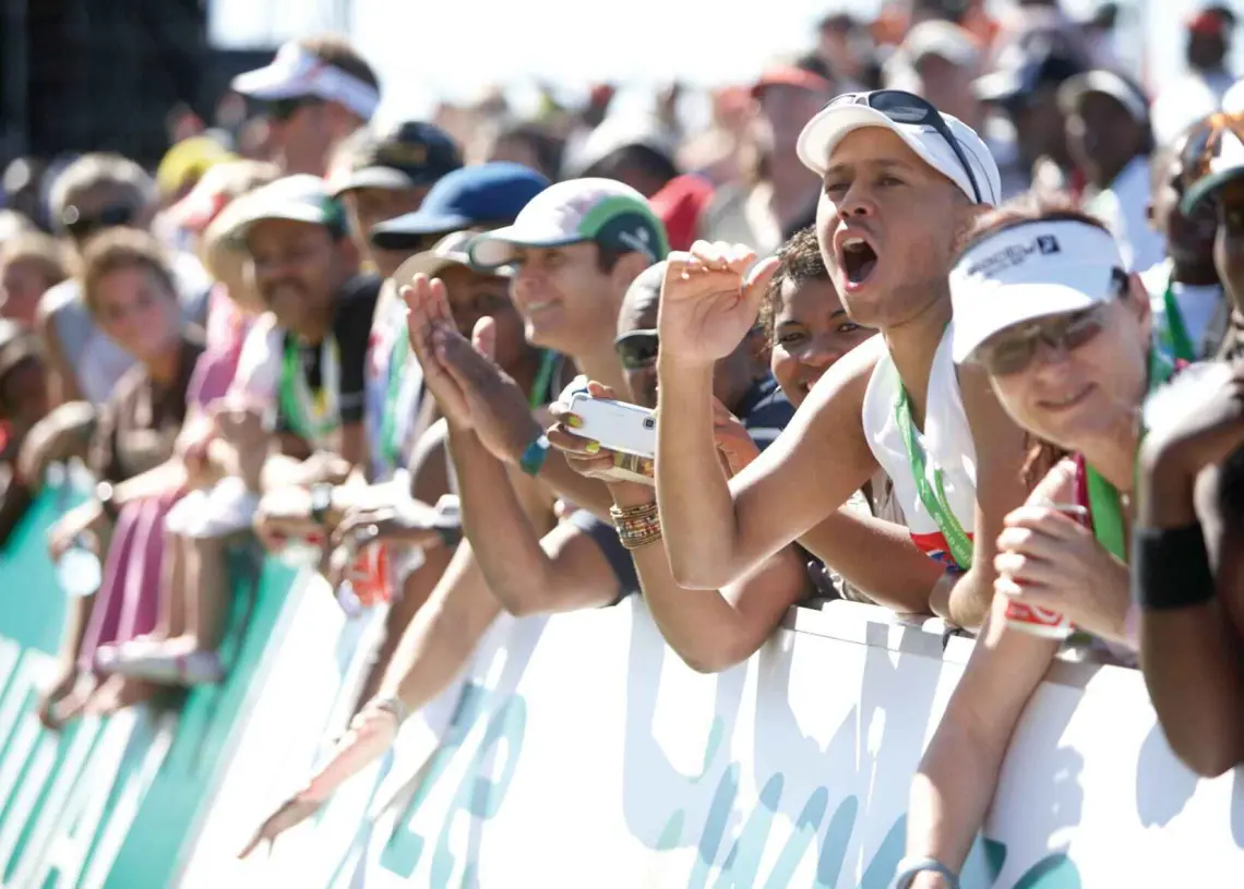 Crowd cheering at an event in Cape Town