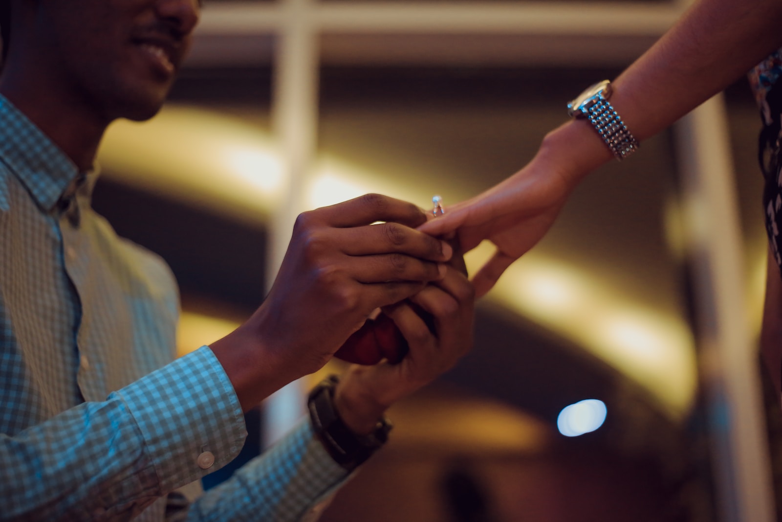 An intimate engagement proposal setup.