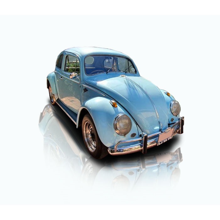 Vintage blue car with chrome details