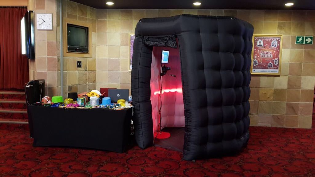 Inflatable photo booth setup with props in Johannesburg