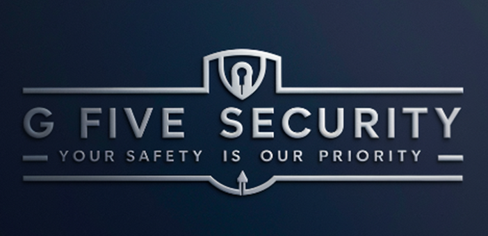 G Five Security logo with the tagline 'Your Safety Is Our Priority'