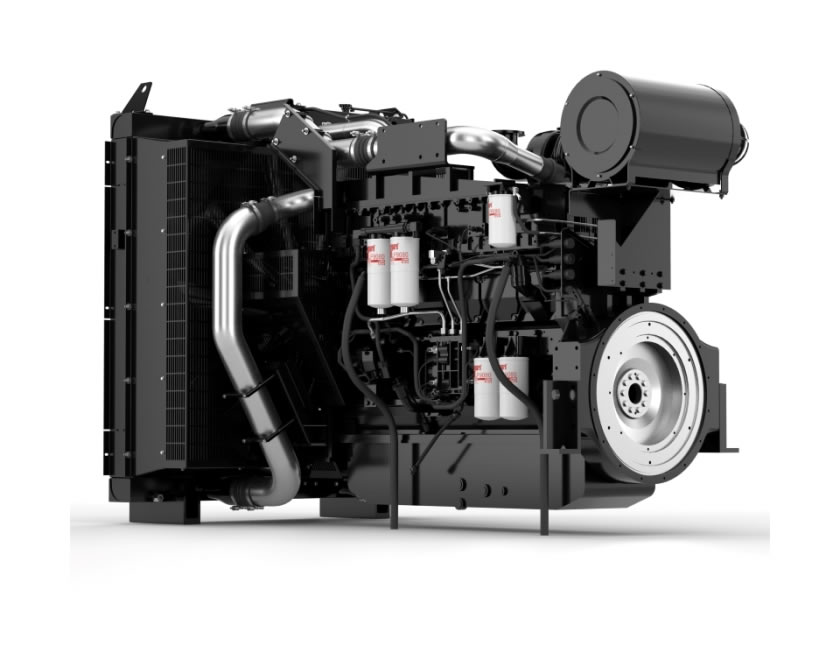 High-capacity diesel generator with visible engine components