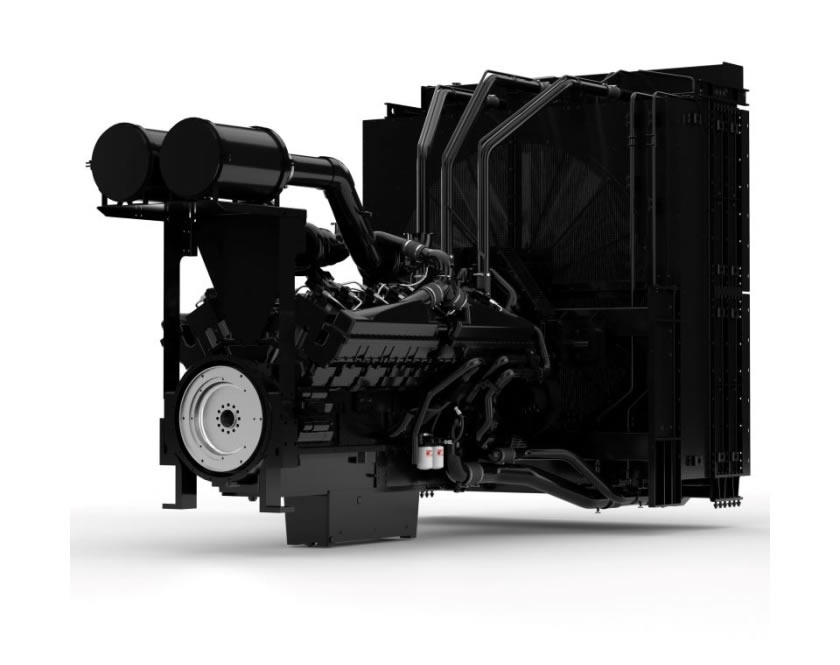 Black diesel generator unit with industrial design