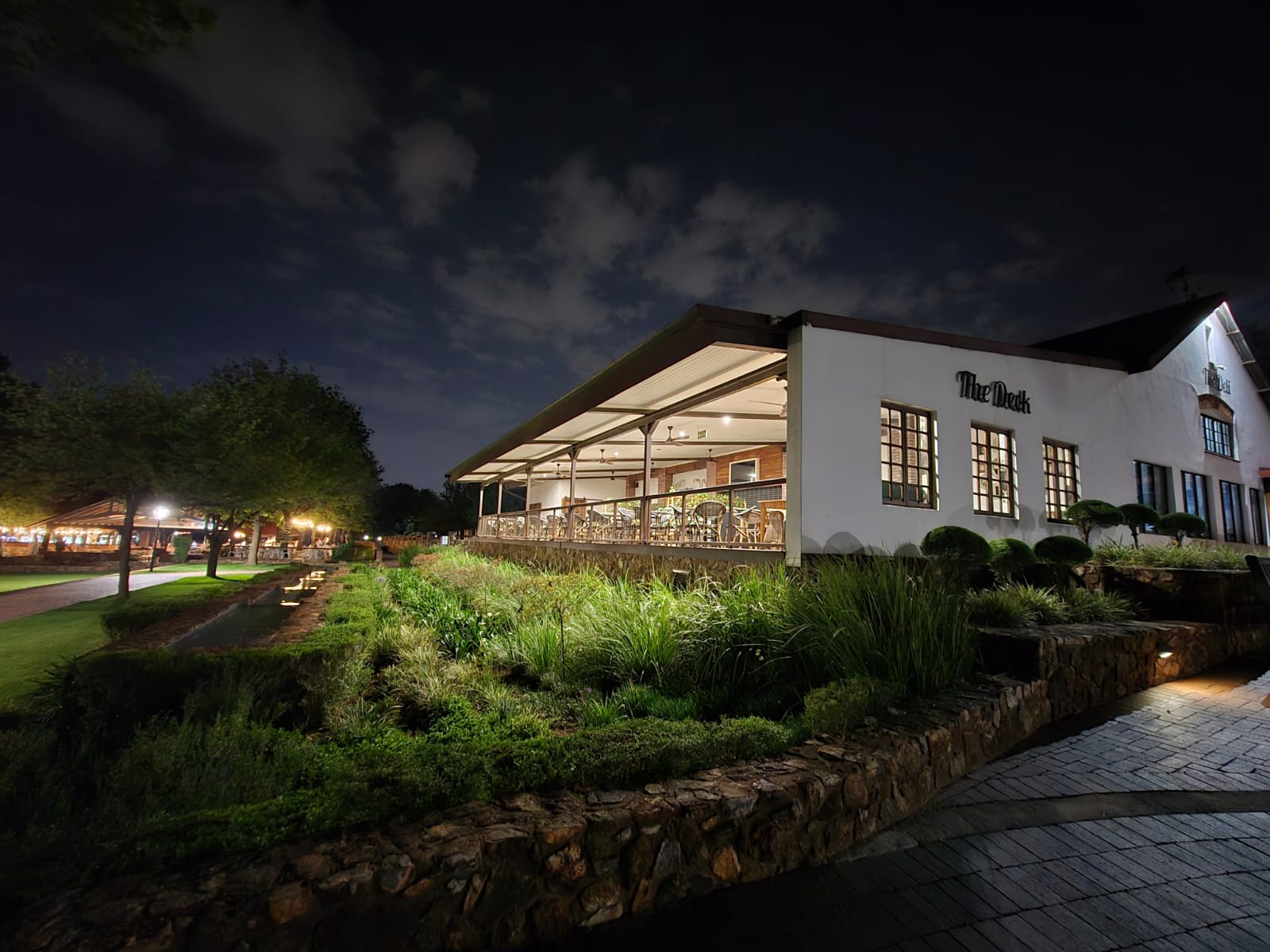 Exterior view of Irenefarm venue at night