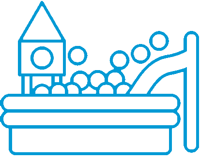 Outline of a play castle and ball pit for kids