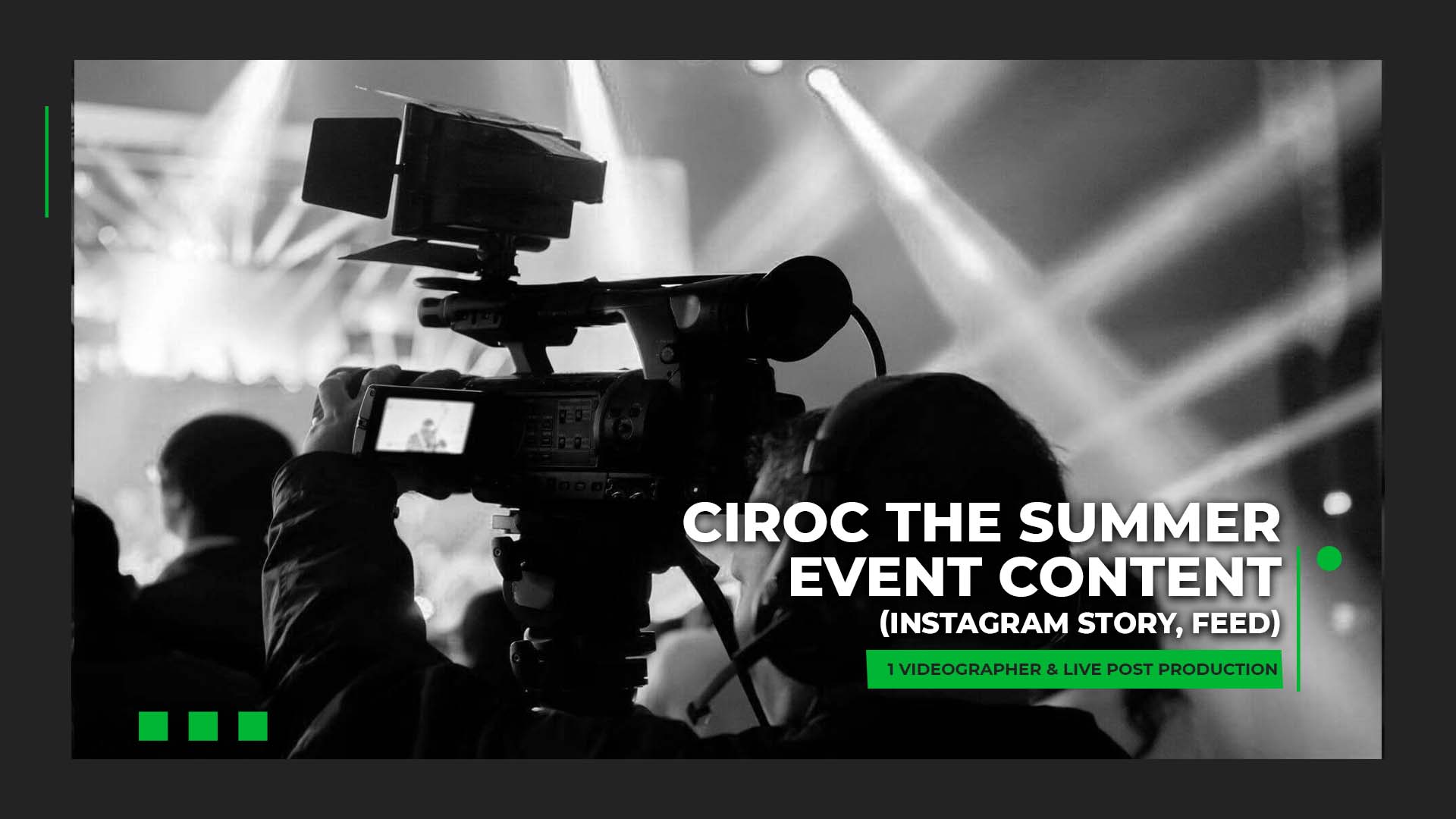 Videographer capturing content for an event