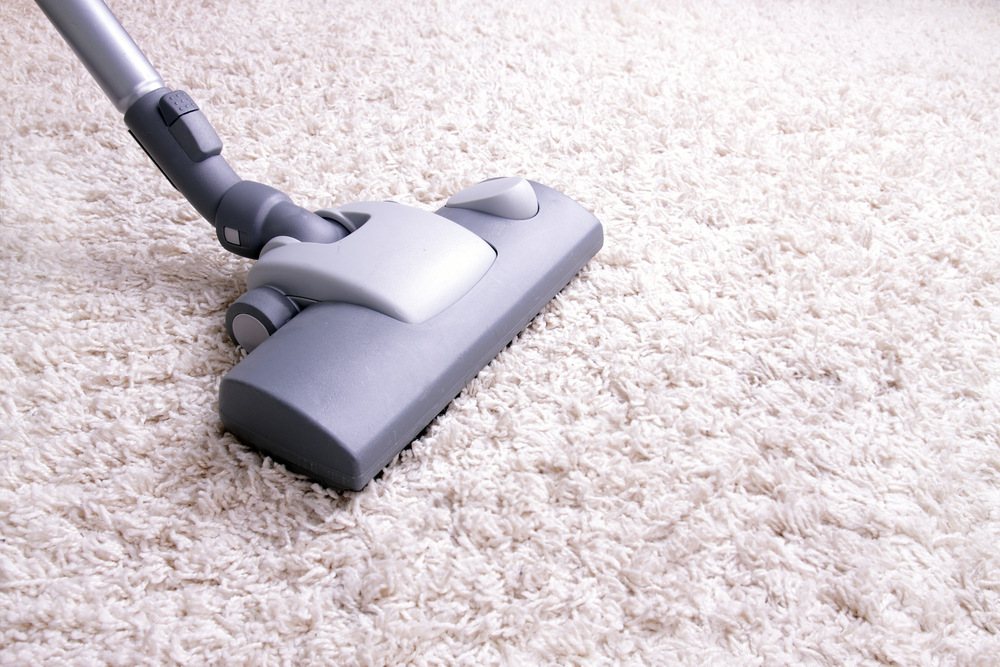 Vacuum cleaner nozzle on a plush carpet