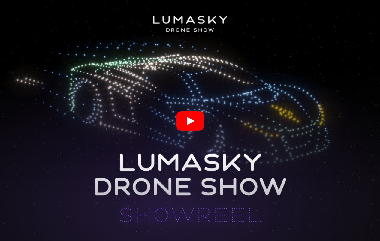 Lumasky Drone Show showreel graphic