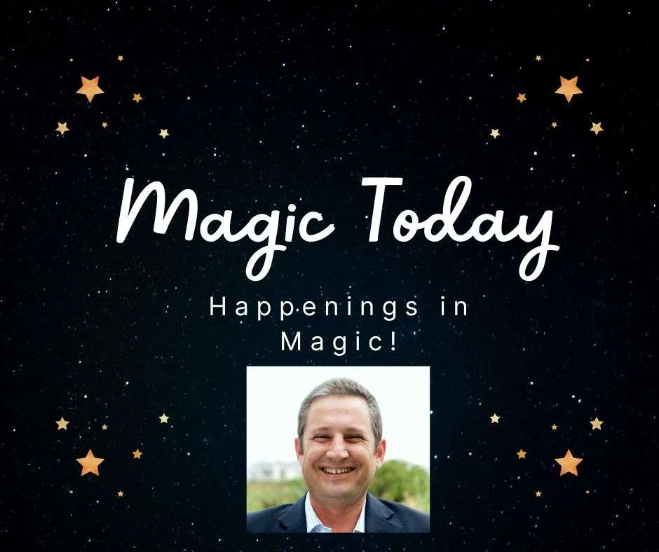 Graphic promoting Magic Today newsletter with text and a photo.