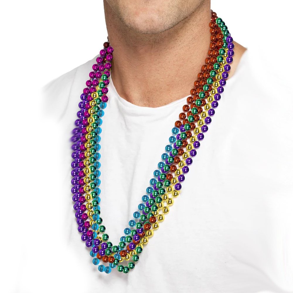 Colorful bead necklaces in various shades
