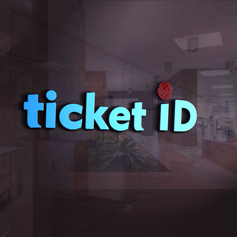 Ticket ID signage displayed in a professional setting