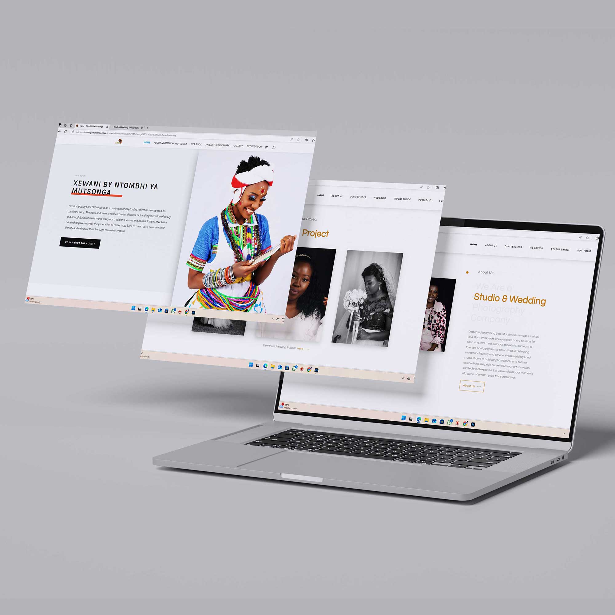 Laptop displaying Milorho Digital's website showcasing video invitations