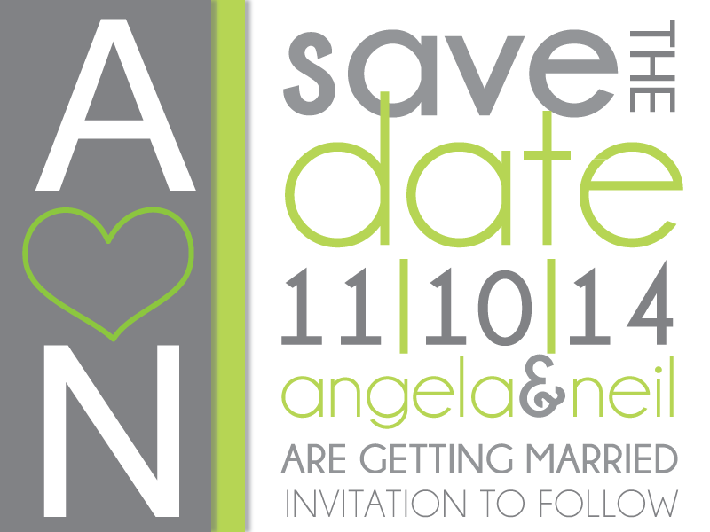 Save the date graphic for a wedding invitation