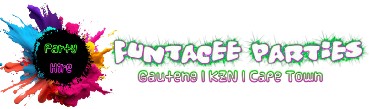 Funtacee Parties logo with colorful splashes