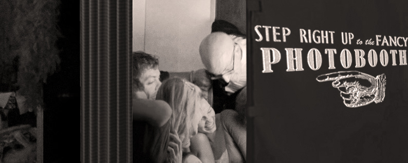 Photo booth with guests enjoying a fun moment