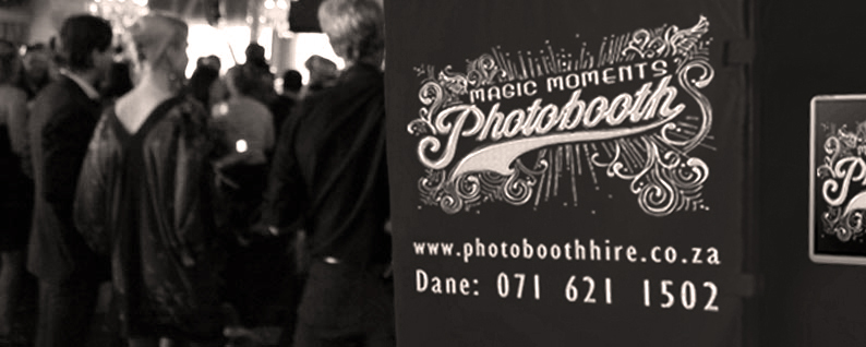 Magic Moments Photobooth logo with contact information