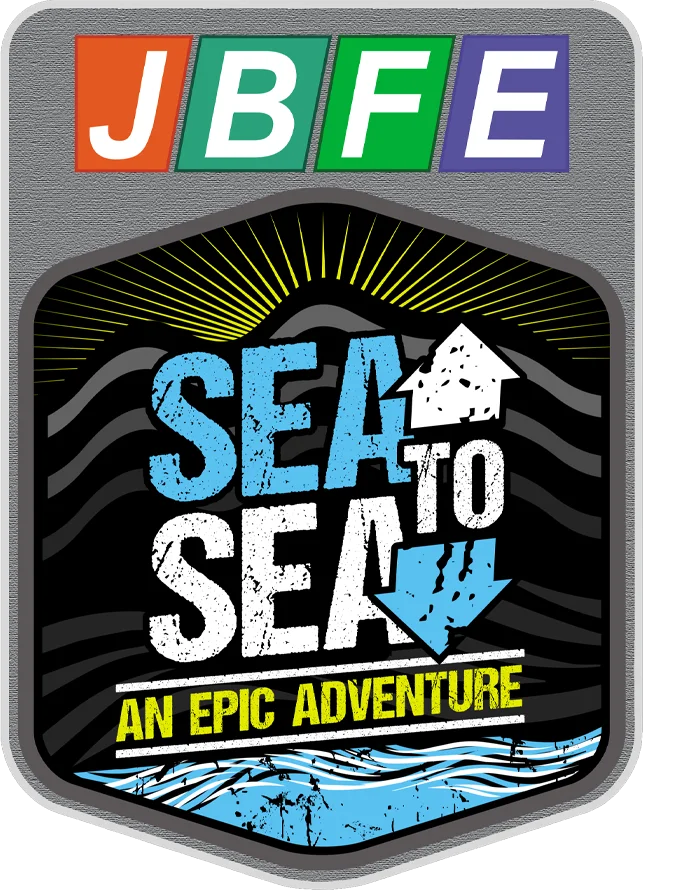 Sea to Sea adventure badge with graphics and text
