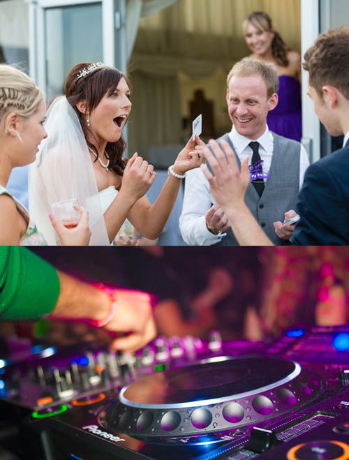 Guests reacting to a magician’s performance at an event