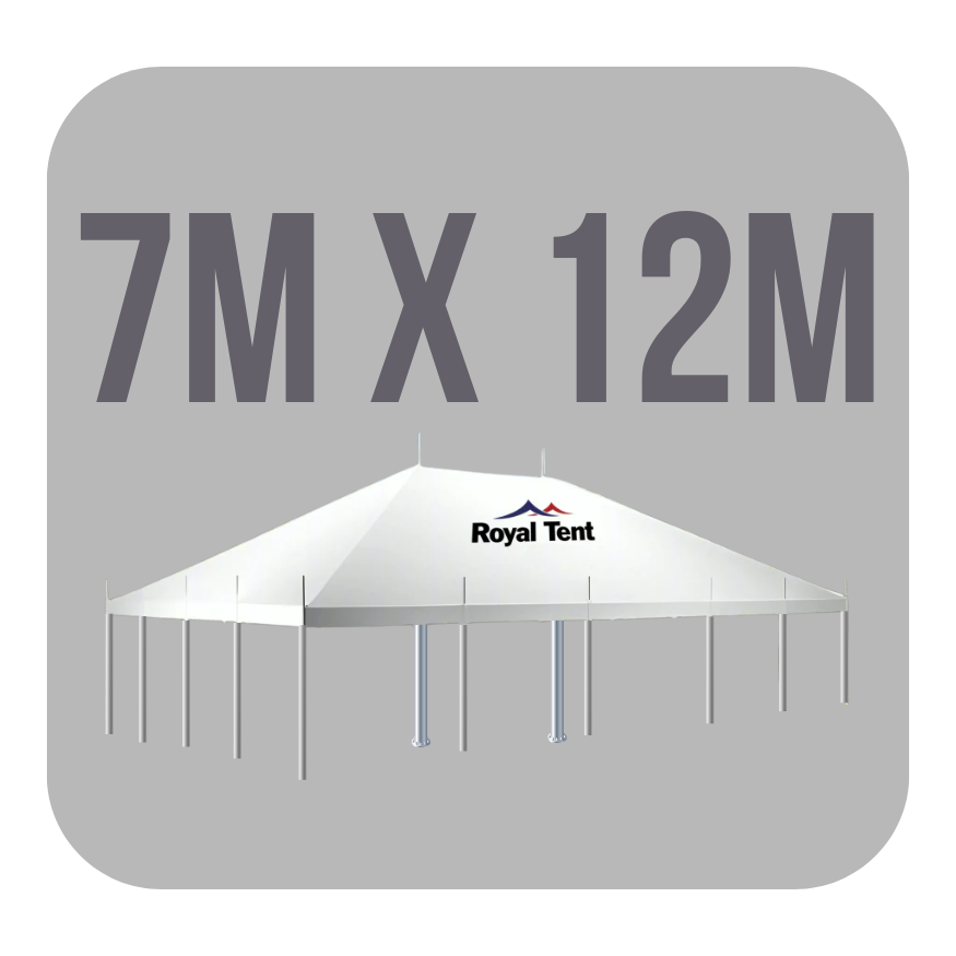Graphic of a 7m x 12m stretch tent from Royal Tent