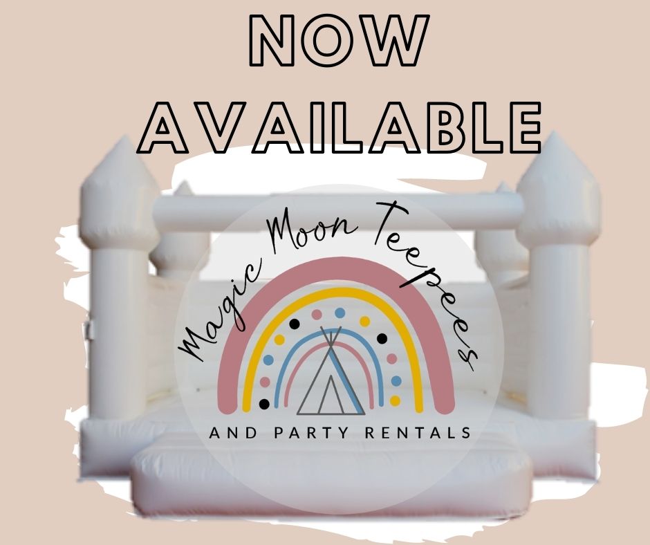 Inflatable castle with logo for Magic Moon Teepees