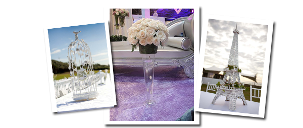 Three elegant table centerpieces in various designs