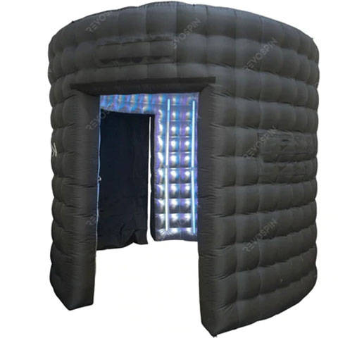 Inflatable photo booth entrance with LED lighting