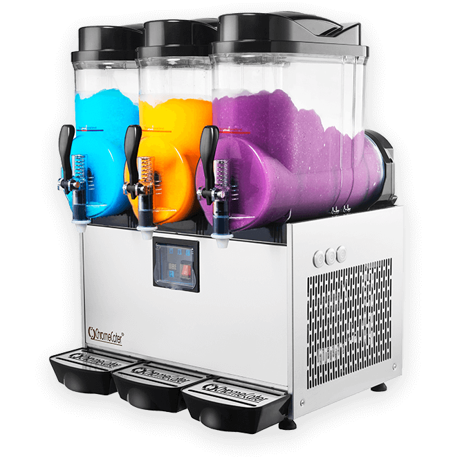 Slush machine with three colorful slush options