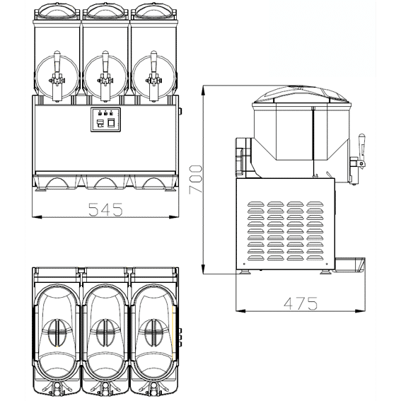Specifications of Smart Candy's snow cone machine.