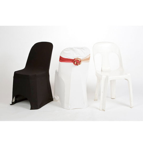 Black and white chairs with a decorative cover displayed.