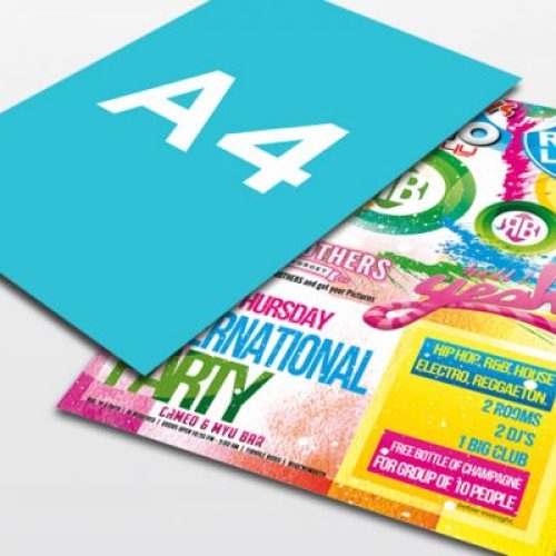 Colorful A4 event invitation with vibrant design