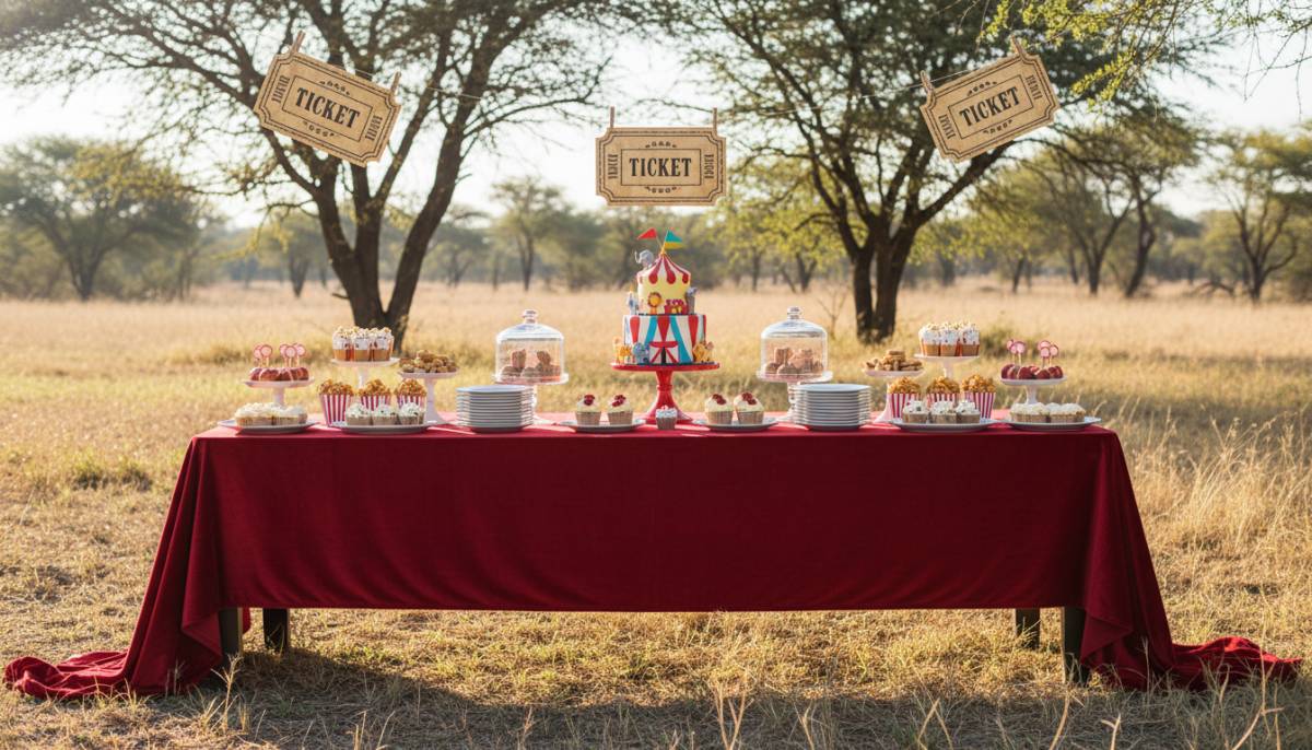 Circus carnival dessert table decor