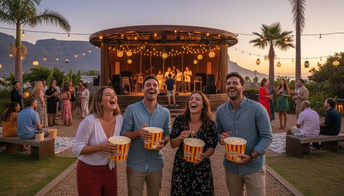 Guests holding popcorn at acoustic party