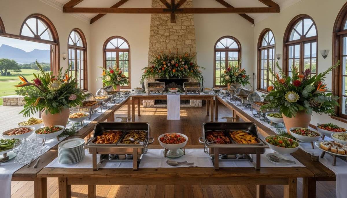 Buffet lunch ready for an engagement party