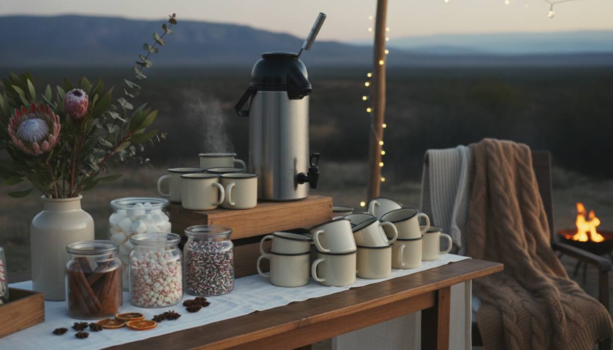 Hot chocolate bar with toppings