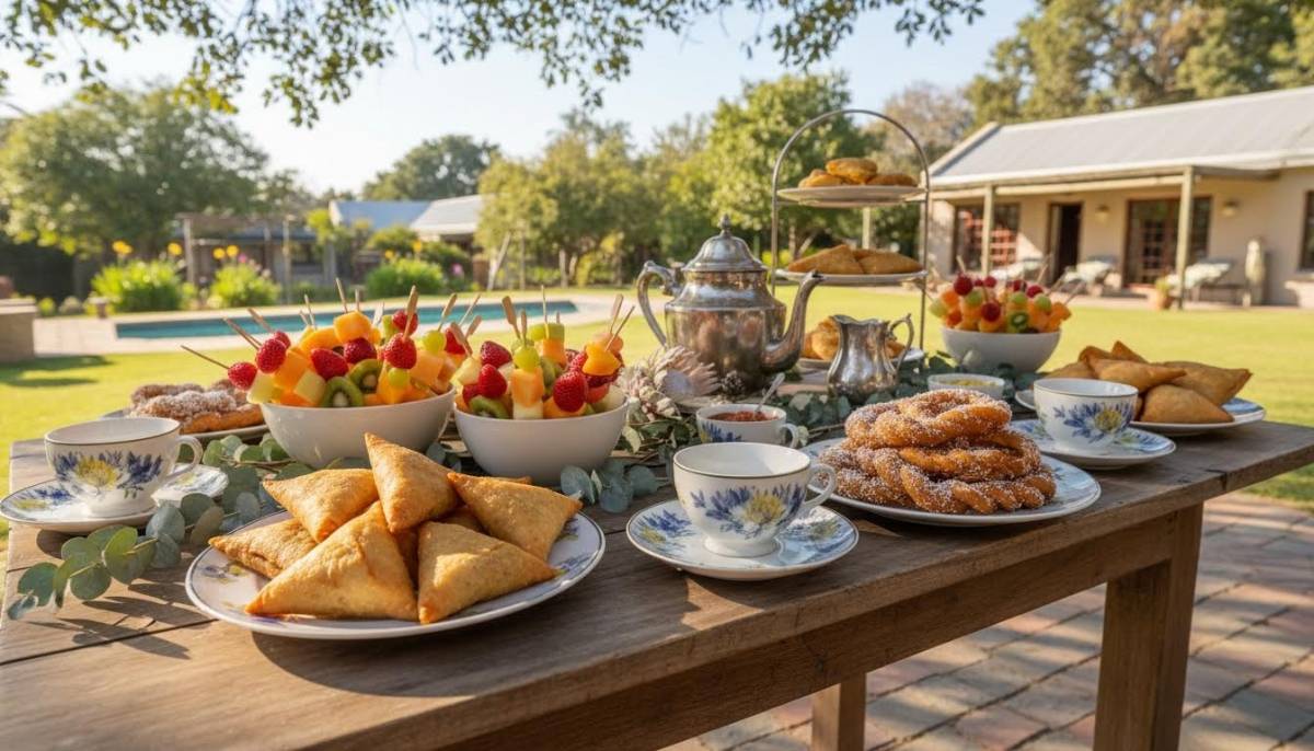 Tea table with South African snacks