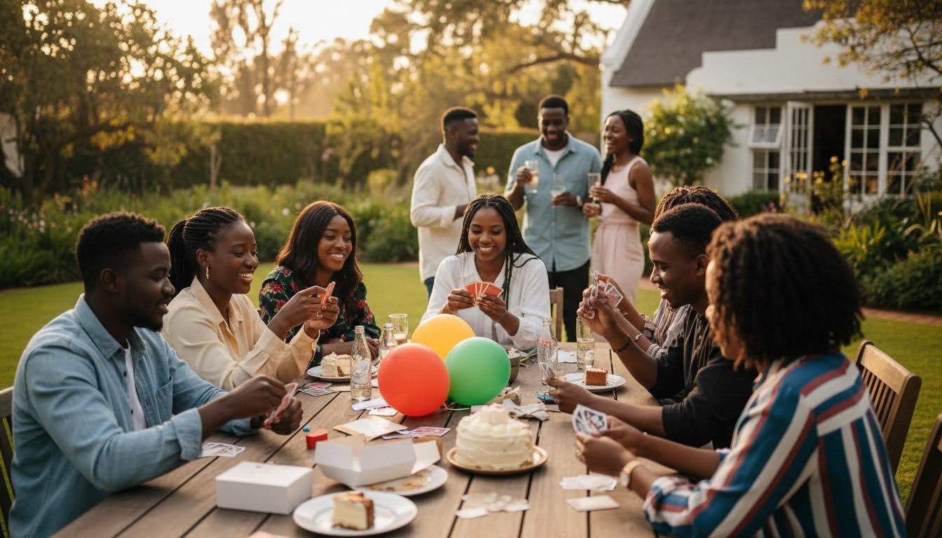 Guests playing games at a birthday party