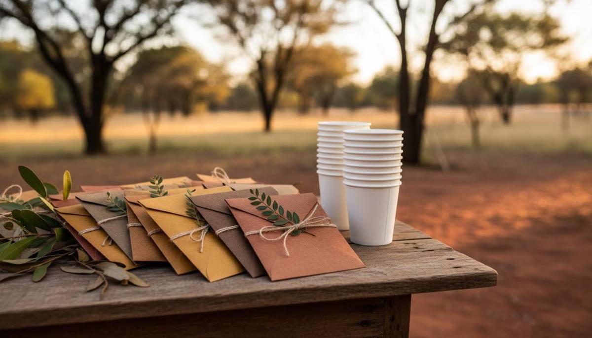 Warm-drink favours on exit table
