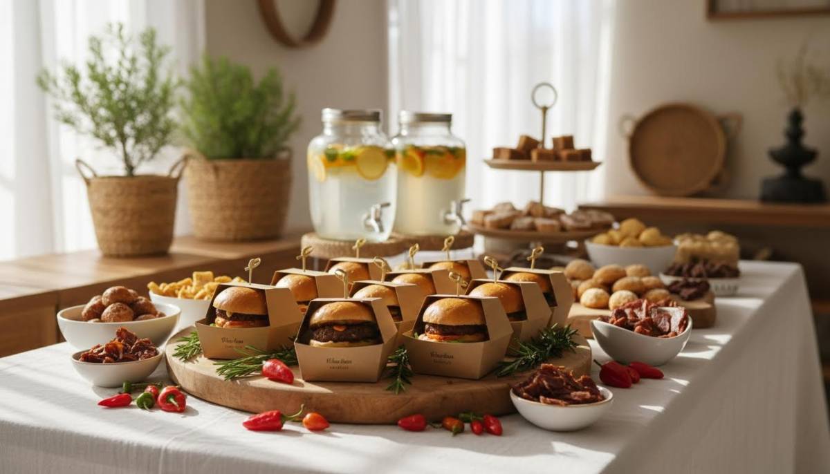 Mini burger snack boxes